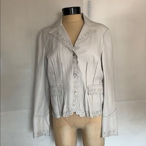 Gallery Genuine Soft Fitted Leather Jacket Sz. S